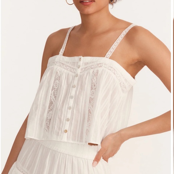 LoveShackFancy Tops - LoveShackFancy NWT Maitri Tank in white!